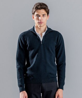 JOSEPH HOMME TRICOT ネイビー リブ編みニットセーター 英国製 JOSEPH HOMME TRICOT ネイビー リブ編みニットセーター 英国製