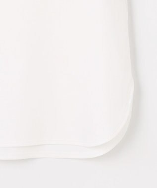 J.PRESS LADIES コットンスムース ノースリーブ シャツテール カットソー ホワイト系