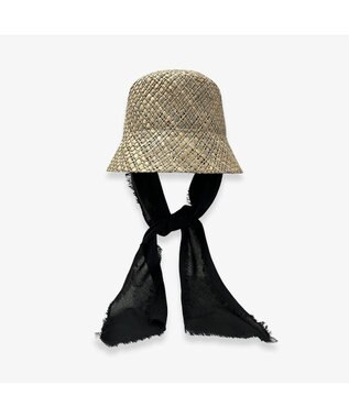 林八百吉商店 un chapeau  スカーフ付きベルハット ナチュラル