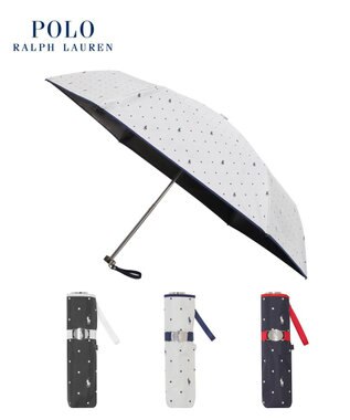 MOONBAT POLO RALPH LAUREN（ポロ ラルフローレン）晴雨兼用日傘 ドット 遮光率100% 遮熱 遮熱 UV オフホワイト