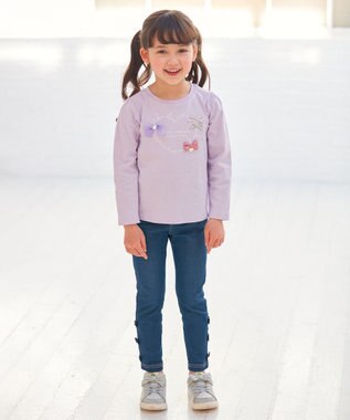 ANY KIDS リボン 長袖 Ｔシャツ ラベンダー