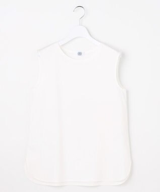 J.PRESS LADIES コットンスムース ノースリーブ シャツテール カットソー