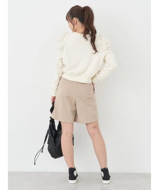 earth music&ecology ウラケロゴ短丈プルオーバー Ivory