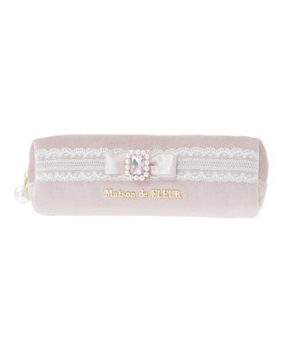 Maison de FLEUR ベロアレースロングポーチ Grayish Pink