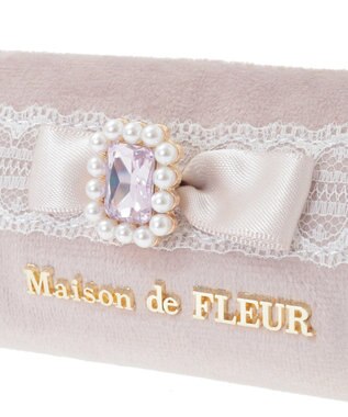 Maison de FLEUR ベロアレースロングポーチ Grayish Pink