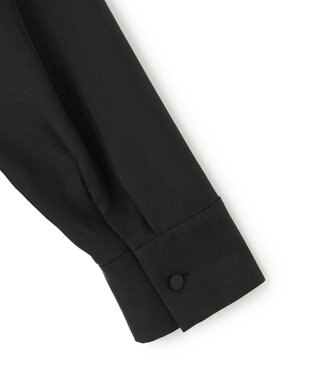 ICB L 【接触冷感・洗える】Cu/Peソフトツイル デザインブラウス ブラック系