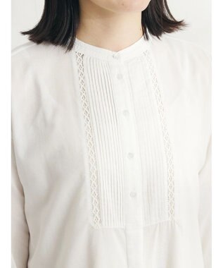 CRAFT STANDARD BOUTIQUE インド綿混レース使いワンピース Off White