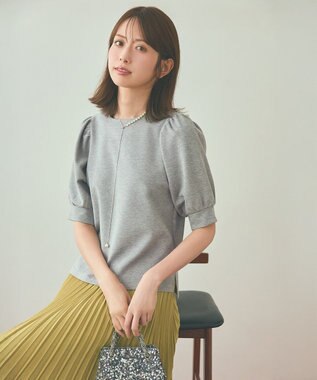 ANY SIS フェイクパールラリエット ネックレス シルバー