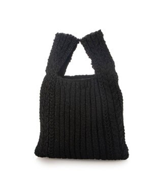 UNBILLION カシュカシュ cachecache / ケーブル編みラメショッパーミニトート ブラック