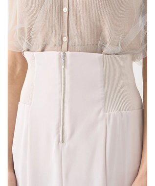 earth music&ecology サイドリブ切替バックレースアップスカート Ivory