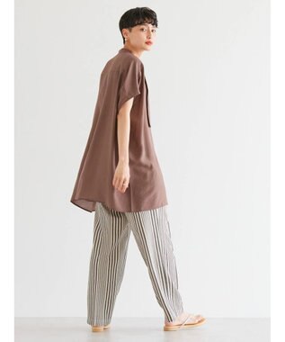 AMERICAN HOLIC ブザムフレンチスリーブバックオープンチュニック Brown