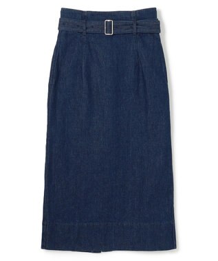 BEIGE， 【洗える・Oggi ８月号掲載】NAVIGLIO / ベルト付きハイウエストデニムスカート Indigo