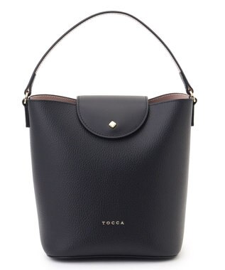 TOCCA PETAL SILHOUETTE LEATHER BAG  レザーバッグ ブラック系
