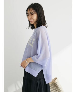 Green Parks シアーロゴニットプルオーバー Blue