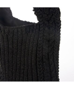 UNBILLION カシュカシュ cachecache / ケーブル編みラメショッパーミニトート ブラック