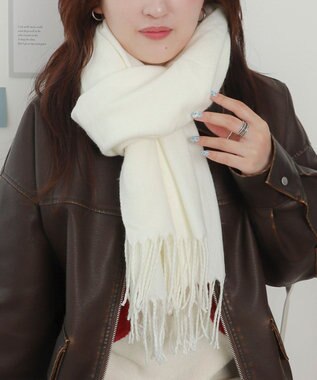 WEGO 【マフラー】大判ストール ホワイト