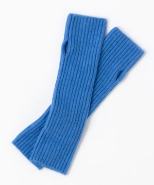 UNFILO 【洗える】ふわふわニット アームウォーマー ブルー
