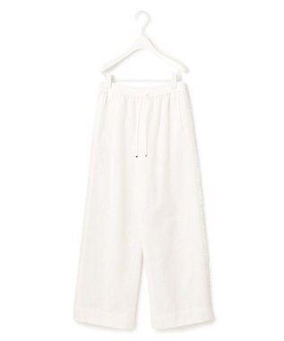 ICB 【洗える】 ライトスラブツイード ワイドパンツ オフホワイト系