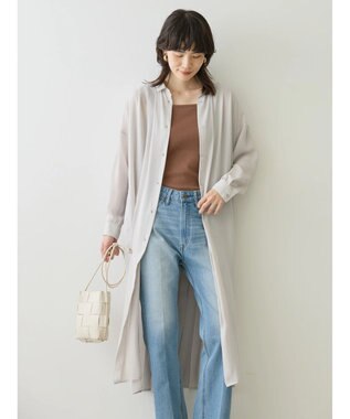 AMERICAN HOLIC ジョーゼットバックプリーツワンピース Light Gray