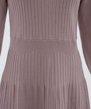Tiaclasse L リブニットパフスリーブワンピース モカ