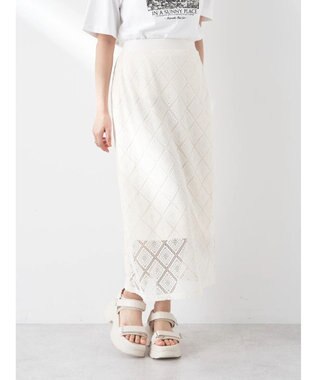 earth music&ecology モチーフナロースカート Ivory