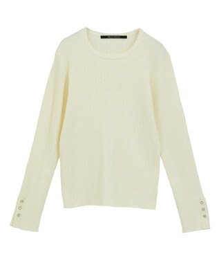 YECCA VECCA 袖釦クルーネックリブニット Light Blue