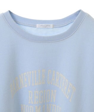 Green Parks 裏起毛配色ステッチロゴチュニック Light Blue