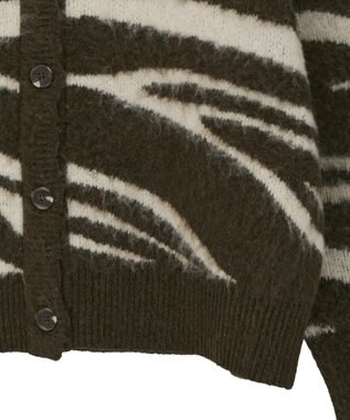 CRAFT STANDARD BOUTIQUE アニマルジャカードニットカーディガン Khaki