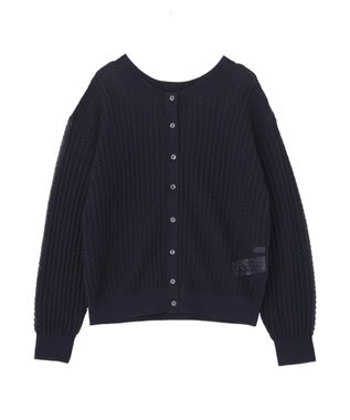 AMERICAN HOLIC 【前後2WAY】透かし編みニットカーディガン Navy