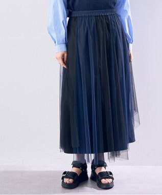 YECCA VECCA 【2点SET】マルチwayチュールスカート Navy