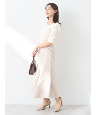 earth music&ecology パール付きマーメイドスカート Ecru