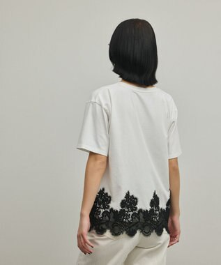 GRACE CONTINENTAL レースヘムロゴTシャツ ホワイト