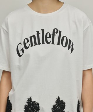 GRACE CONTINENTAL レースヘムロゴTシャツ ホワイト