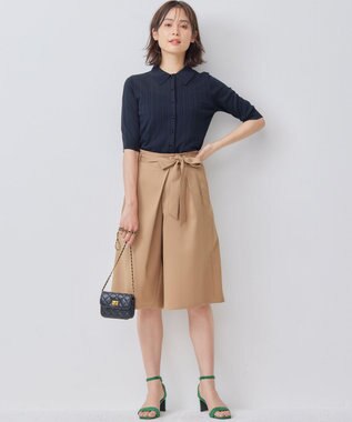 組曲 【WEB限定】オシャクロスキュロットパンツ ベージュ系