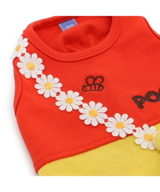 PET PARADISE ディズニー くまのプーさん タンクトップ 《お花ストラップ》 小型犬 イエロー×レッド