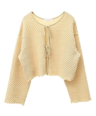 Green Parks ポコポコショート丈カーディガン Lime Green