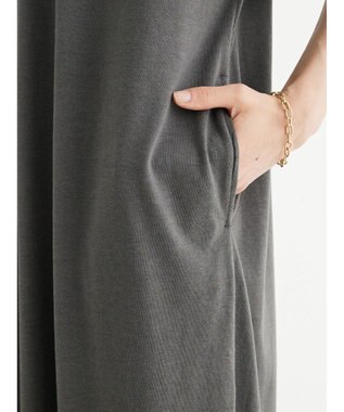 Green Parks 接触冷感　袖切替えカットワンピース Gray