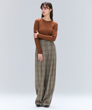 BEIGE， 【洗える】SORE / シアーコットンクルーネックカットソー Brown