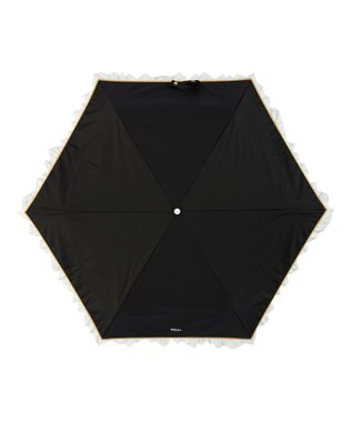 MOONBAT estaa 晴雨兼用 折りたたみ傘 バイカラーフリル 日傘 遮光 遮熱 UV ブラック