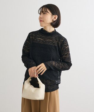 Green Parks 起毛レースプルオーバー Black