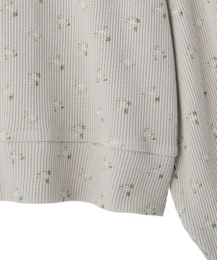 earth music&ecology 【予約】【綿100％】ダブルジップワッフルカーディガン フラワー