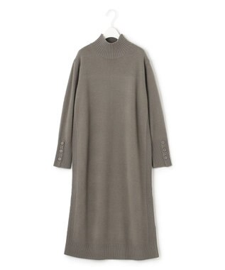 ICB L 【WEB限定カラーあり】 ソフトカシミヤミックス ハイネックワンピース アッシュカーキ系