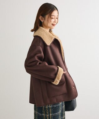 Green Parks フェイクムートンジャケット Brown