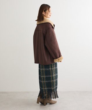 Green Parks フェイクムートンジャケット Brown