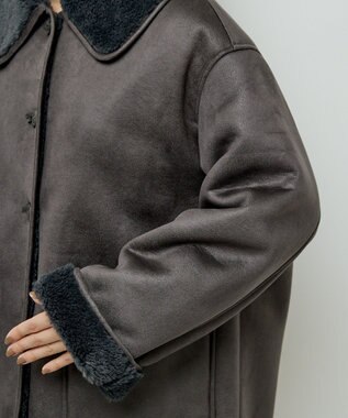 Green Parks フェイクムートンジャケット Charcoal Gray