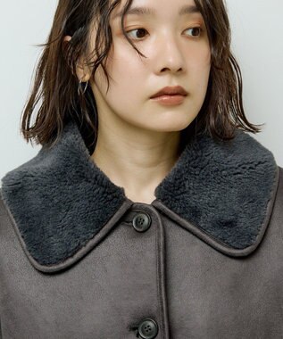 Green Parks フェイクムートンジャケット Charcoal Gray