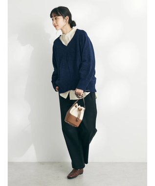 CRAFT STANDARD BOUTIQUE 裏起毛ツイルワイドパンツ Black
