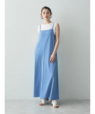 YECCA VECCA 【2点SET】シアーシャツ×Aラインキャミワンピース Navy