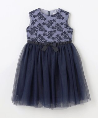 組曲 KIDS 【110-140㎝】ブルーミングフラワー ドレス ネイビー