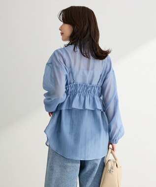 Green Parks 【WEB限定】ＳＥＴ２点フリルビスチェ＋シャツチュニックⅡ Blue